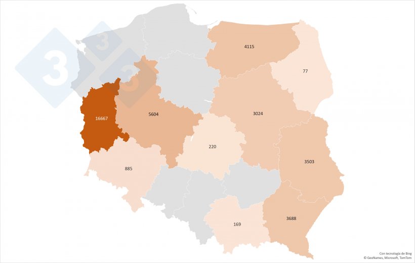 Liczba świń w gospodarstwach dotkniętych ASF
