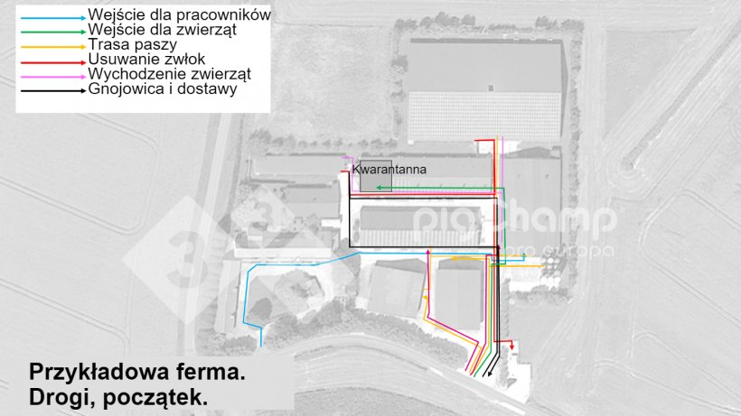 Rysunek 1. Drogi przemieszczania - stan początkowy
