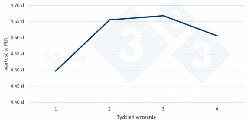 kurs Euro we wrześniu 2023 w Polsce
