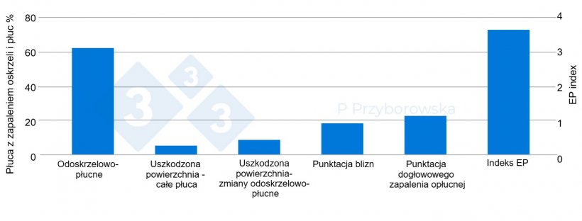 Ryc. 3. Wyniki badania płuc przedstawiono w formie graficznej.
