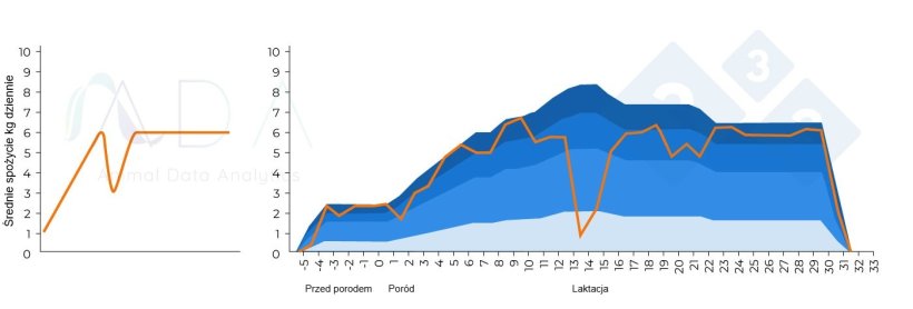 Ryc. 3. Teoretyczny zmieniony wzorzec związany z reakcją na szczepienie i wyniki w praktyce.
