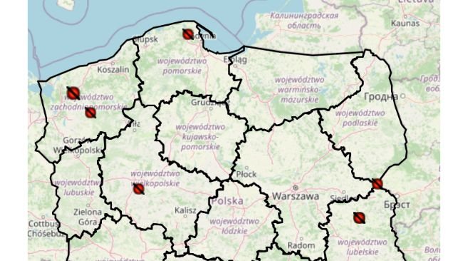 Ogniska ASF u świń do końca lipca 2025